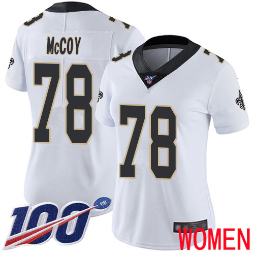 New Orleans Saints Limited White Women Erik McCoy Road Jersey NFL Football 78 100th Season Vapor Untouchable Jersey